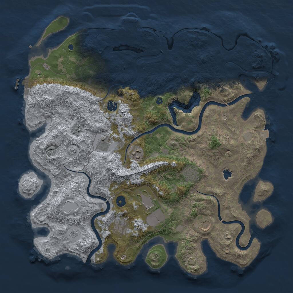 Rust Map: Procedural Map, Size: 4200, Seed: 342056485, 14 Monuments