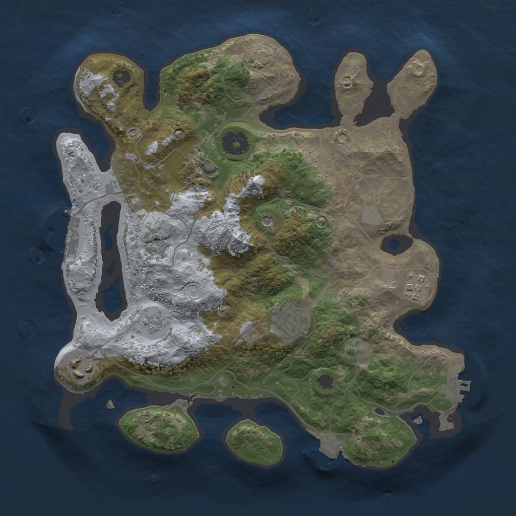 Rust Map: Procedural Map, Size: 3000, Seed: 13670, 12 Monuments