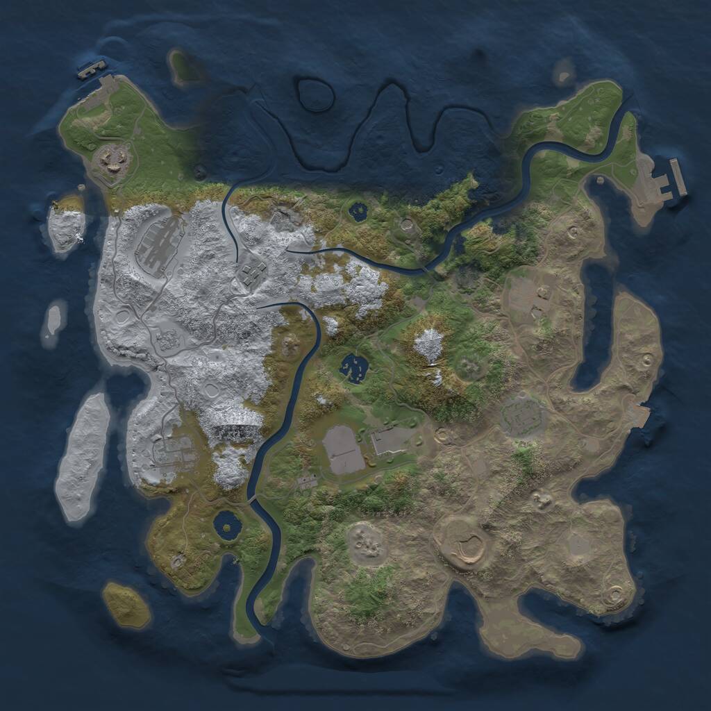 Rust Map: Procedural Map, Size: 3800, Seed: 62690688, 15 Monuments