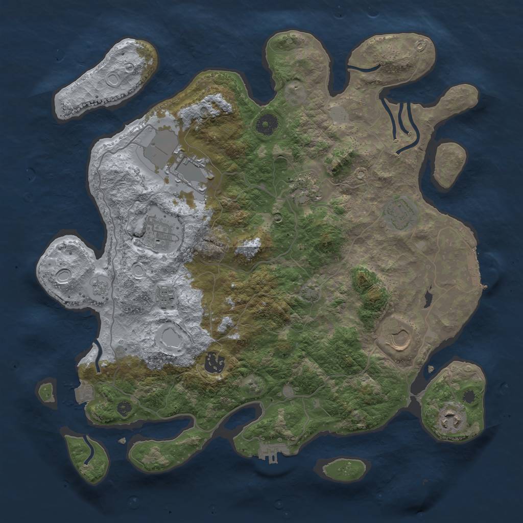 Rust Map: Procedural Map, Size: 3700, Seed: 7896345, 15 Monuments