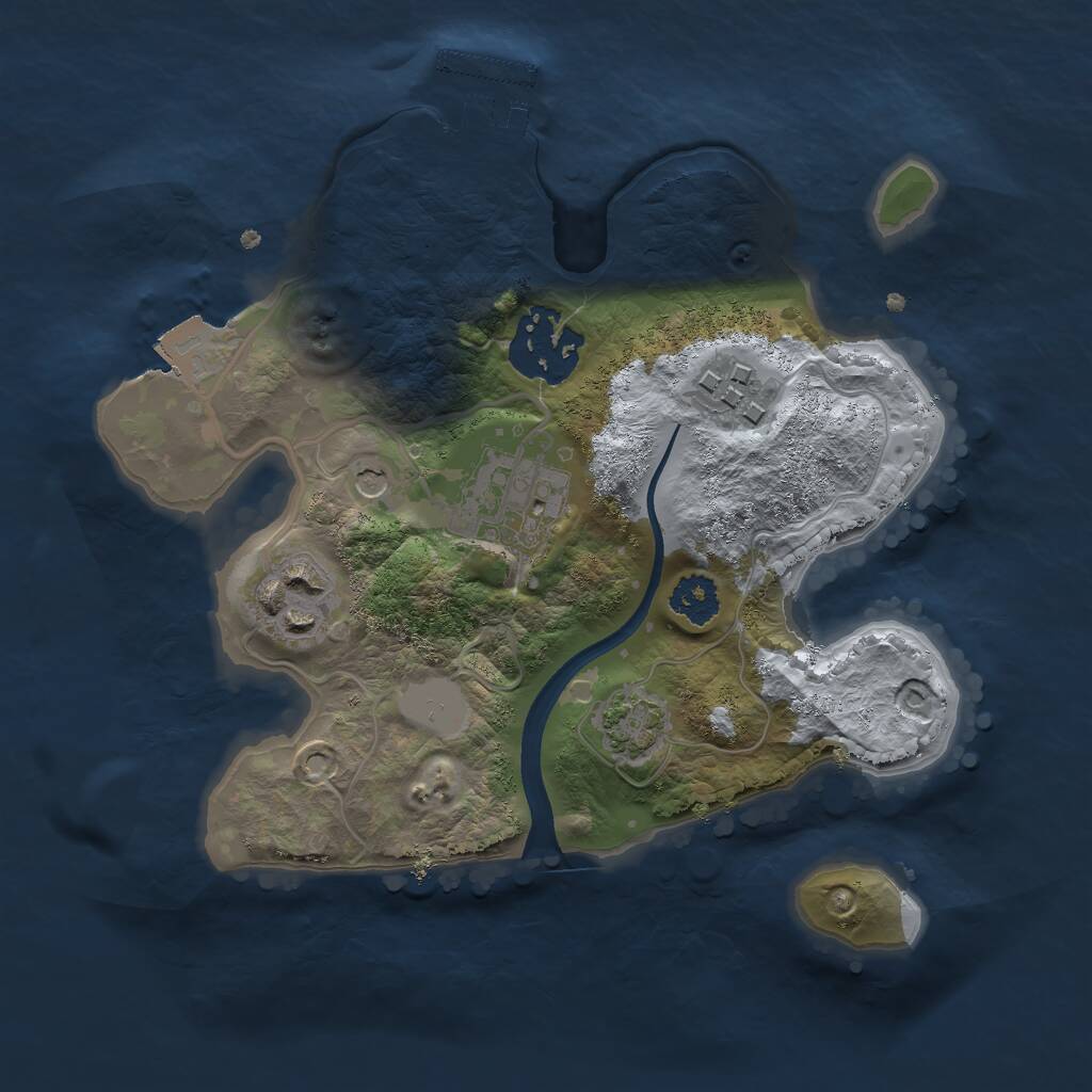 Rust Map: Procedural Map, Size: 2250, Seed: 1932205790, 8 Monuments