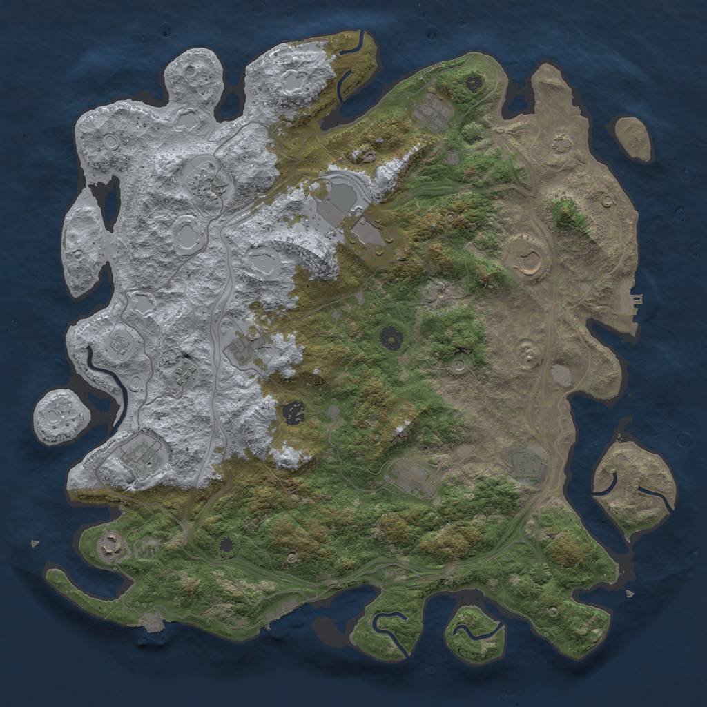 Rust Map: Procedural Map, Size: 4500, Seed: 746568688, 19 Monuments
