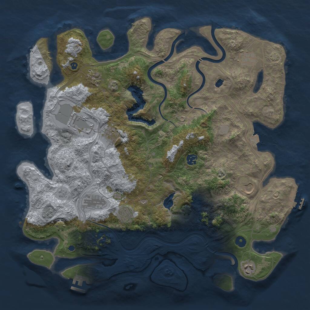 Rust Map: Procedural Map, Size: 4250, Seed: 7734057, 16 Monuments