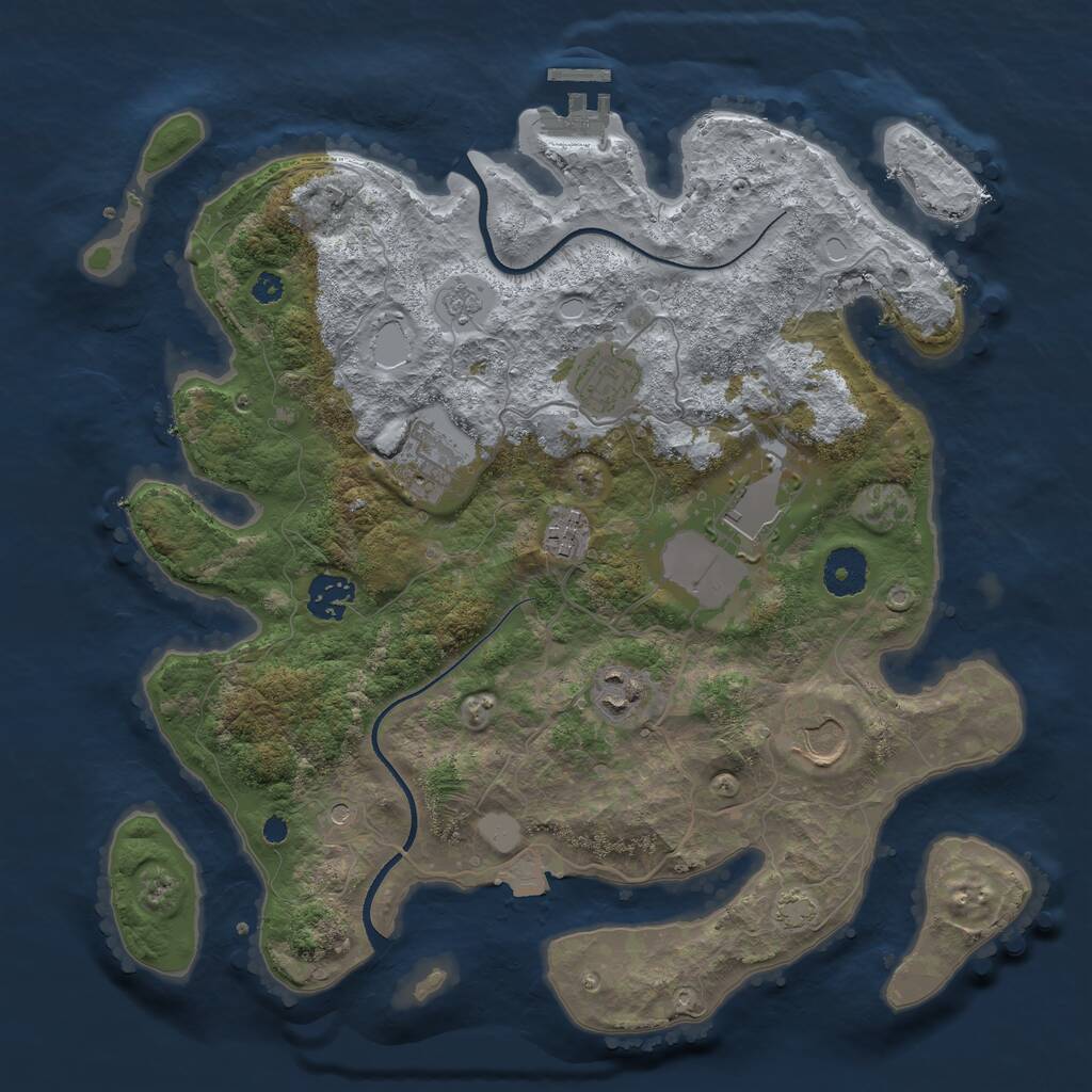 Rust Map: Procedural Map, Size: 3500, Seed: 98212706, 12 Monuments