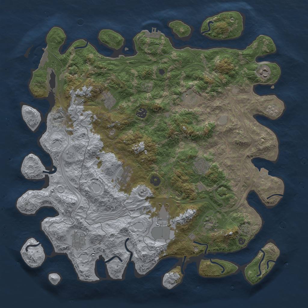 Rust Map: Procedural Map, Size: 4400, Seed: 90902064, 18 Monuments