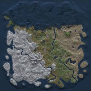 Thumbnail Rust Map: Procedural Map, Size: 5500, Seed: 8979825, 17 Monuments