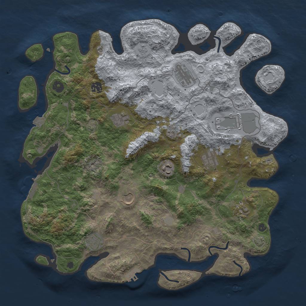 Rust Map: Procedural Map, Size: 4000, Seed: 40762695, 18 Monuments