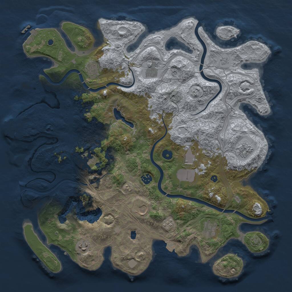 Rust Map: Procedural Map, Size: 4250, Seed: 1706696994, 16 Monuments