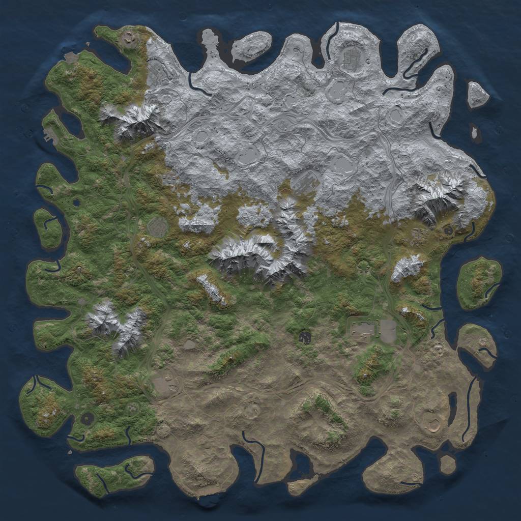 Rust Map: Procedural Map, Size: 6000, Seed: 1805151000, 19 Monuments