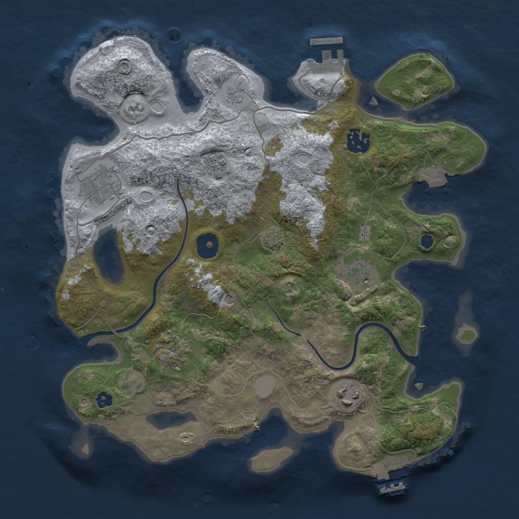 Rust Map: Procedural Map, Size: 3200, Seed: 4678792, 12 Monuments