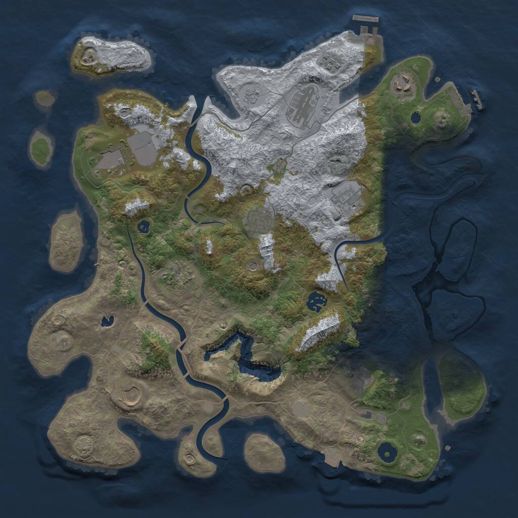 Rust Map: Procedural Map, Size: 4000, Seed: 575311336, 16 Monuments