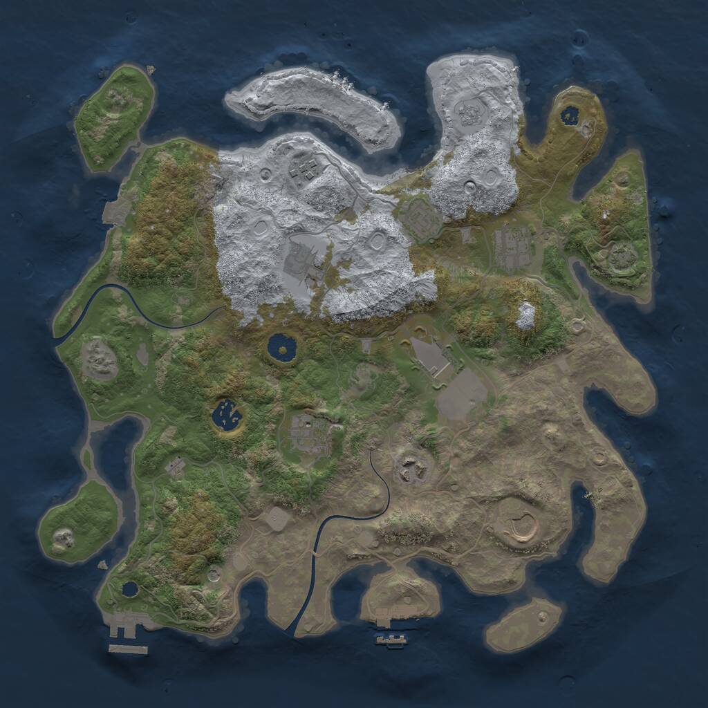 Rust Map: Procedural Map, Size: 3700, Seed: 4434500, 15 Monuments