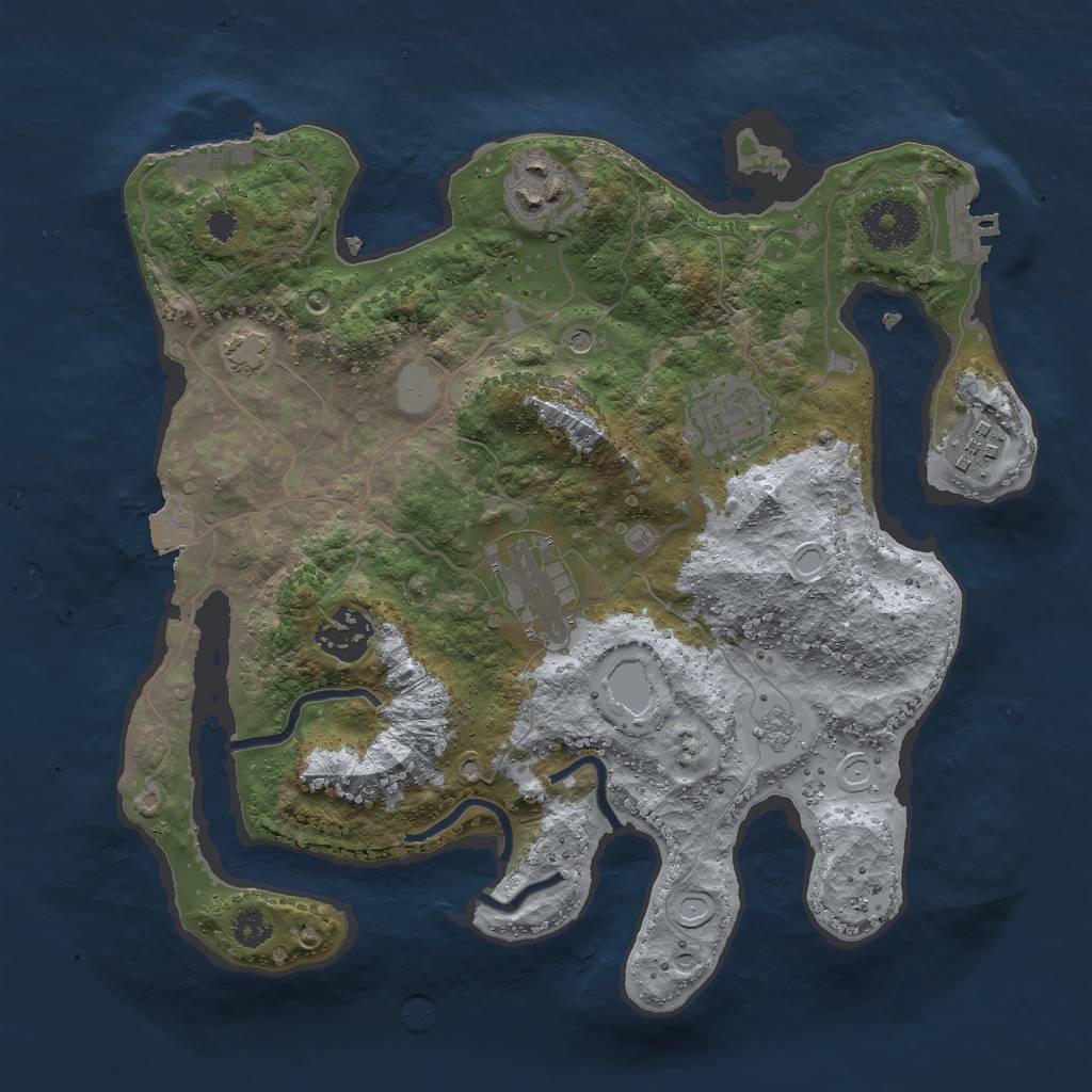 Rust Map: Procedural Map, Size: 3000, Seed: 223536387, 13 Monuments