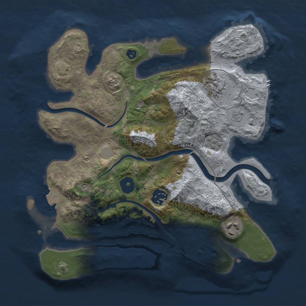 Rust Map: Procedural Map, Size: 3000, Seed: 31240, 8 Monuments