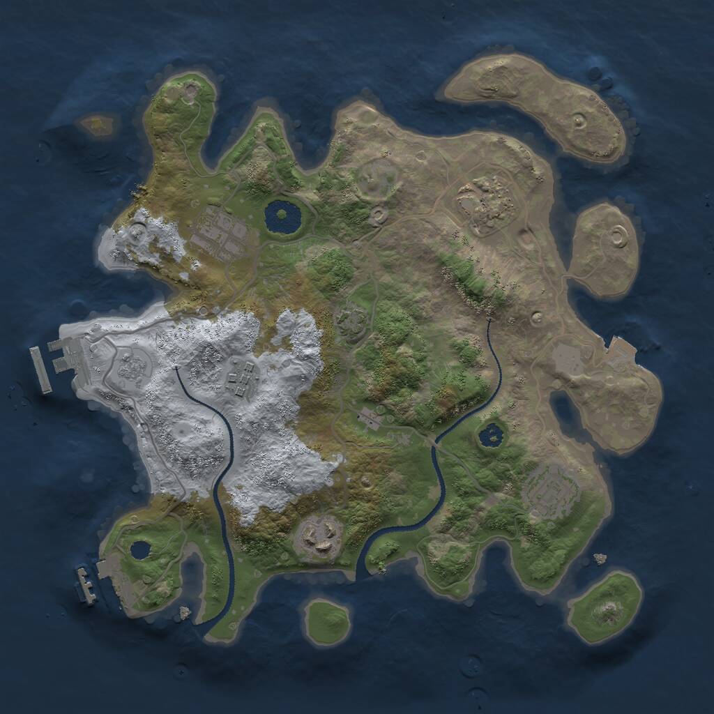 Rust Map: Procedural Map, Size: 3000, Seed: 1731112120, 10 Monuments