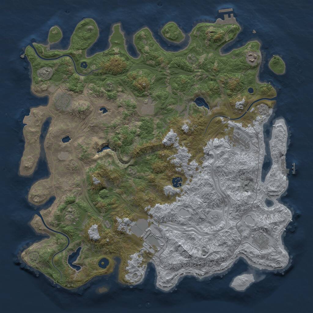 Rust Map: Procedural Map, Size: 4500, Seed: 662987255, 15 Monuments