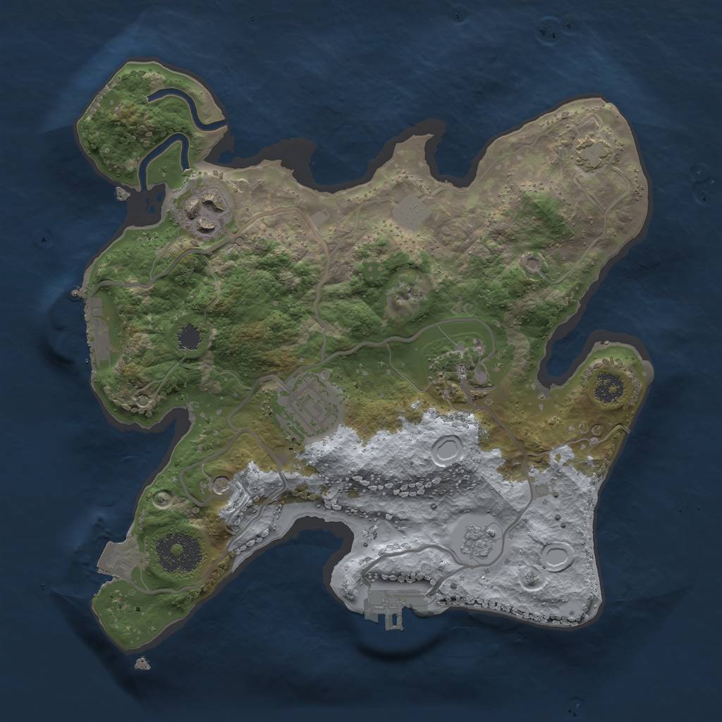 Rust Map: Procedural Map, Size: 2500, Seed: 26493417, 11 Monuments