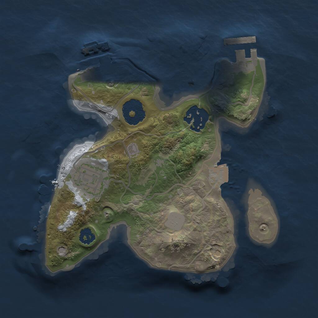 Rust Map: Procedural Map, Size: 2000, Seed: 16485274, 5 Monuments