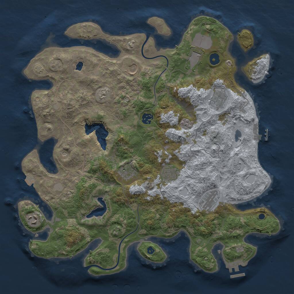 Rust Map: Procedural Map, Size: 4000, Seed: 56422116, 15 Monuments
