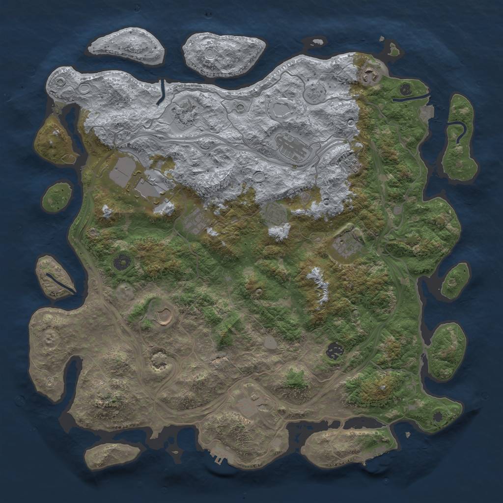 Rust Map: Procedural Map, Size: 4500, Seed: 973914723, 19 Monuments