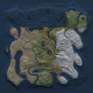 Thumbnail Rust Map: Procedural Map, Size: 3000, Seed: 1726261580, 9 Monuments