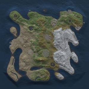 Thumbnail Rust Map: Procedural Map, Size: 3000, Seed: 1726261580, 13 Monuments