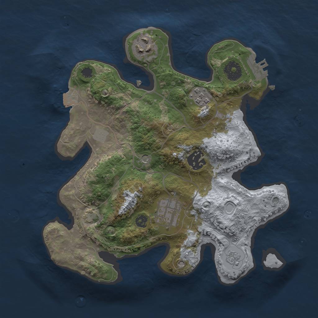 Rust Map: Procedural Map, Size: 2600, Seed: 949200304, 11 Monuments