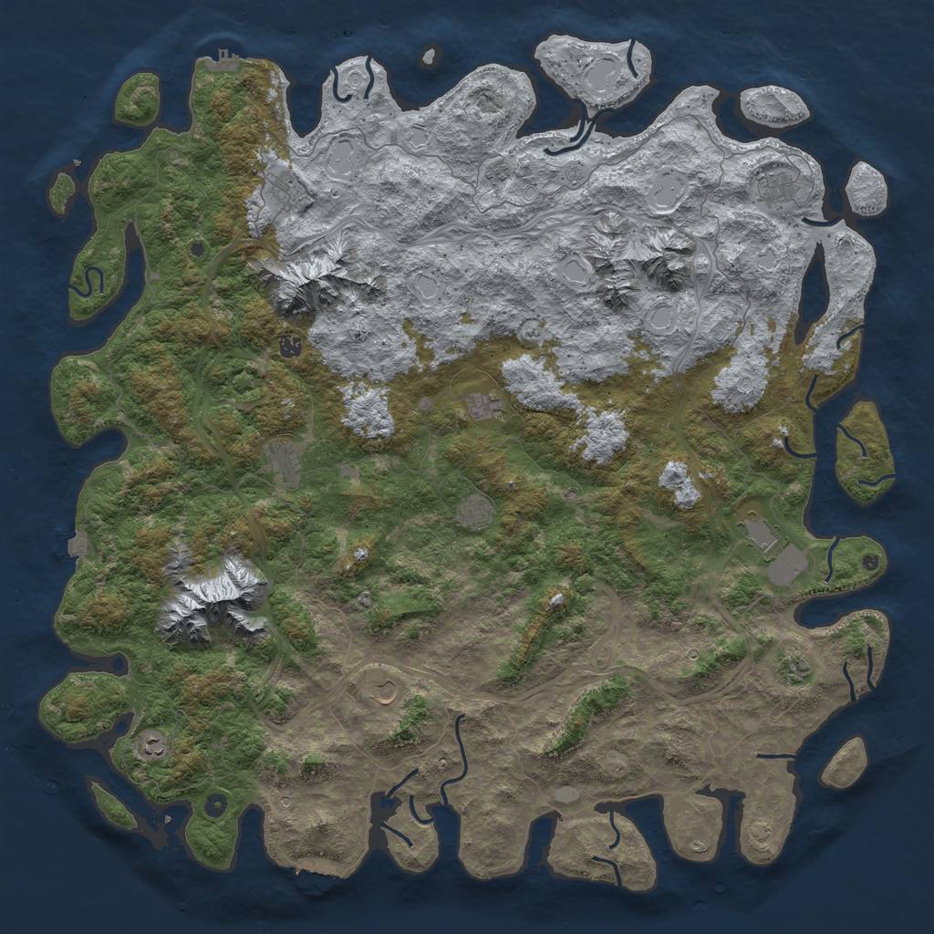 Rust Map: Procedural Map, Size: 6000, Seed: 2112999478, 19 Monuments