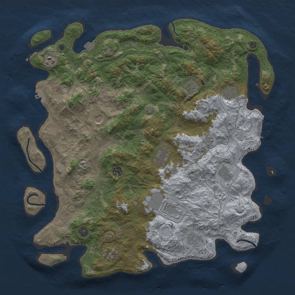 Rust Map: Procedural Map, Size: 4500, Seed: 2019945228, 19 Monuments