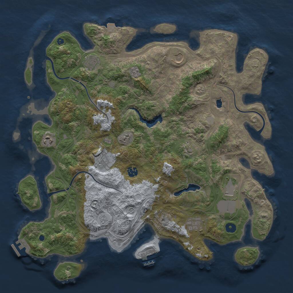 Rust Map: Procedural Map, Size: 4250, Seed: 1362088689, 15 Monuments