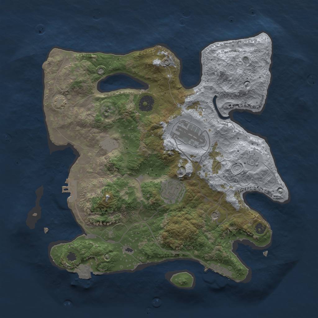Rust Map: Procedural Map, Size: 3000, Seed: 214227210, 10 Monuments