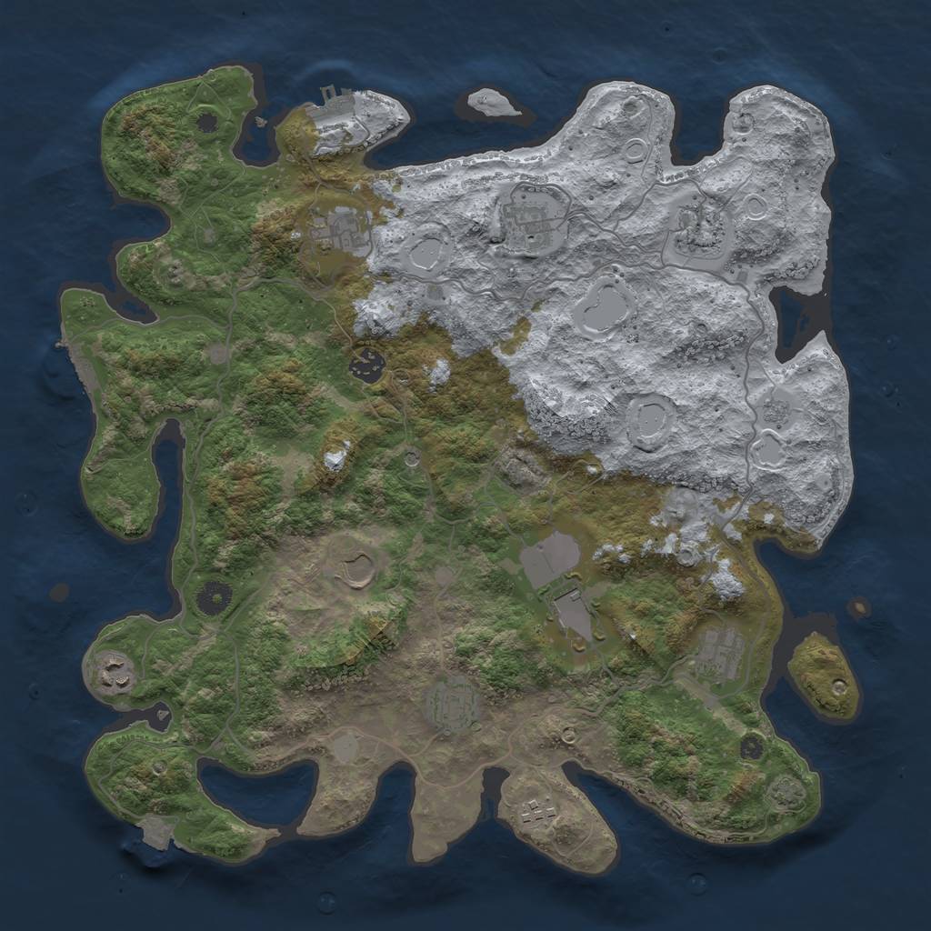 Rust Map: Procedural Map, Size: 4080, Seed: 588765757, 18 Monuments