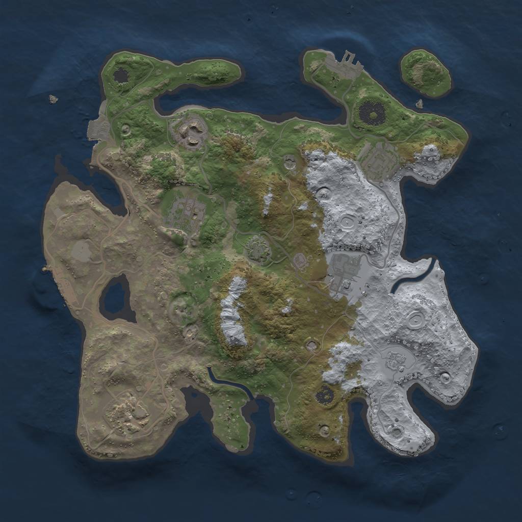 Rust Map: Procedural Map, Size: 3000, Seed: 31592, 13 Monuments