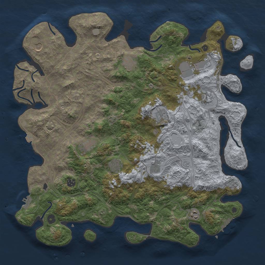 Rust Map: Procedural Map, Size: 4500, Seed: 1962908084, 19 Monuments