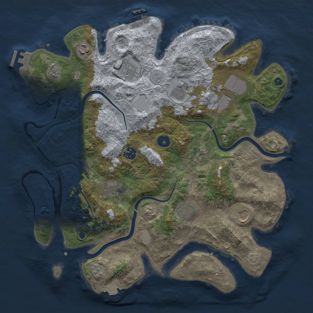 Rust Map: Procedural Map, Size: 3850, Seed: 2056582, 16 Monuments