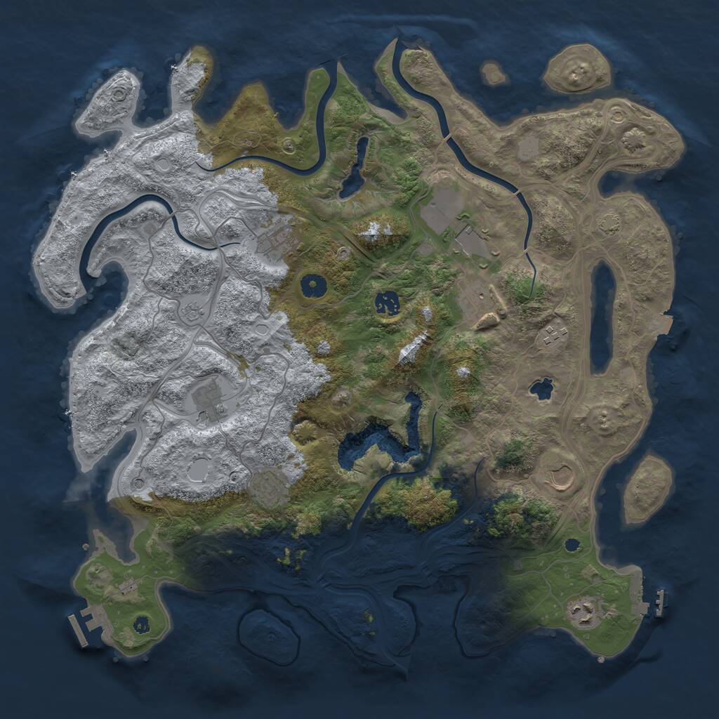 Rust Map: Procedural Map, Size: 4250, Seed: 383425146, 15 Monuments