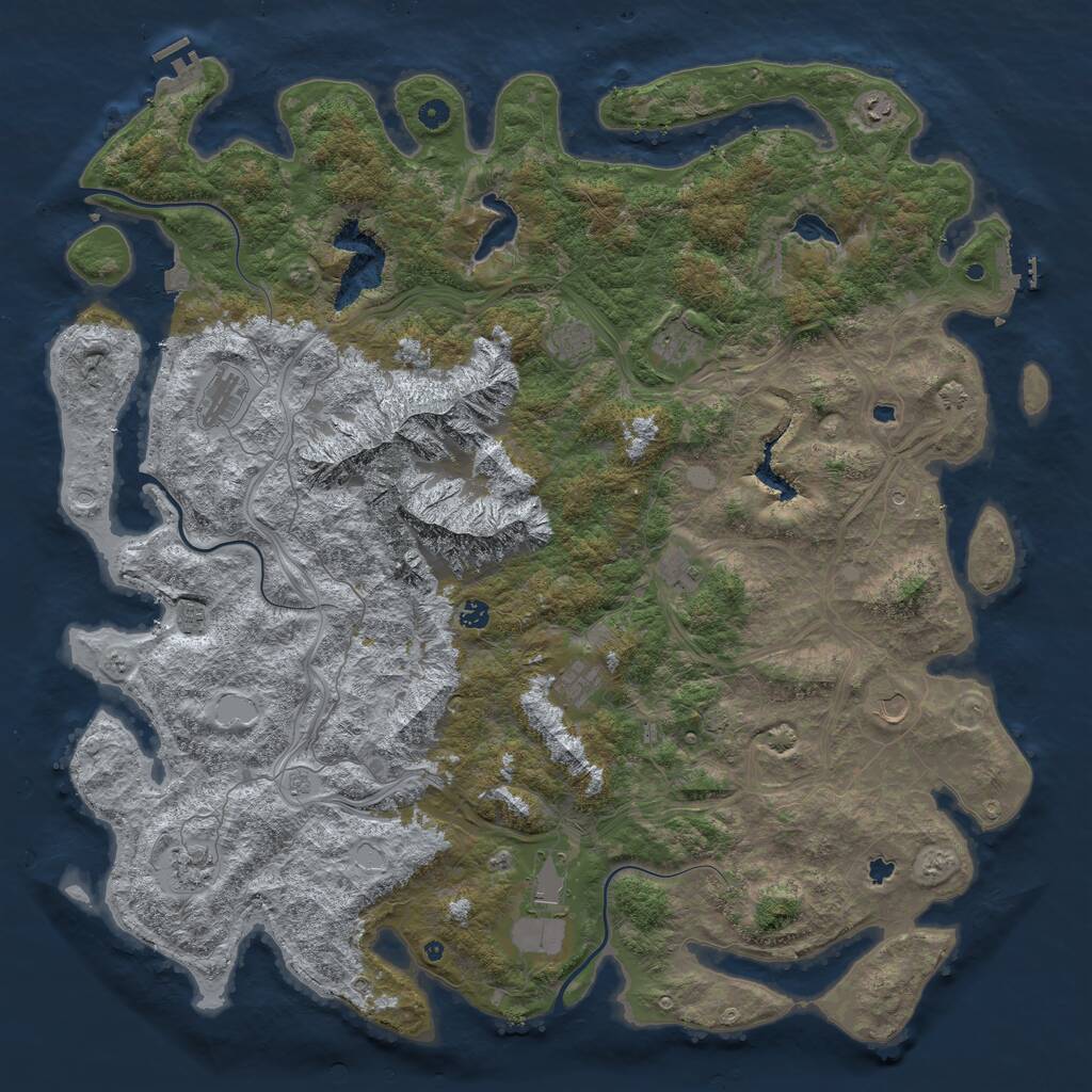 Rust Map: Procedural Map, Size: 5500, Seed: 198569420, 17 Monuments