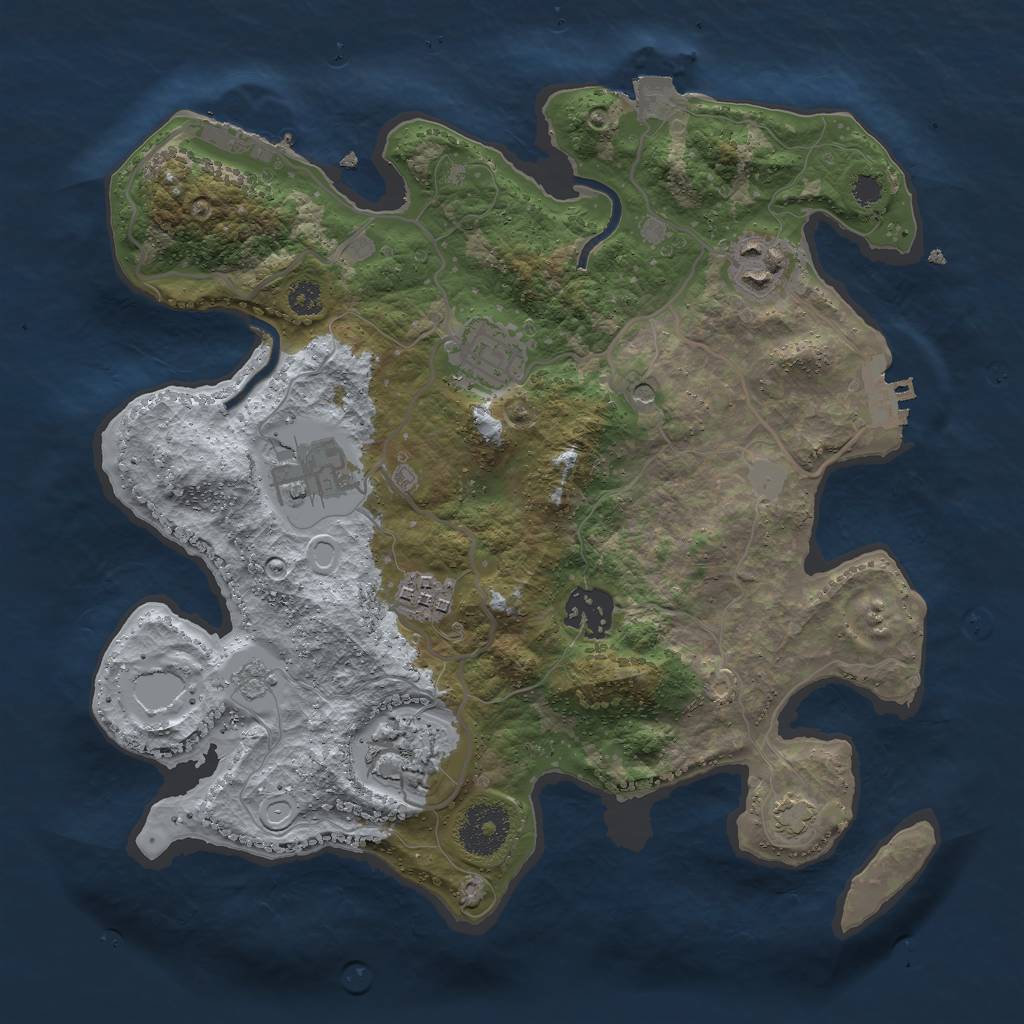 Rust Map: Procedural Map, Size: 3000, Seed: 11773, 14 Monuments