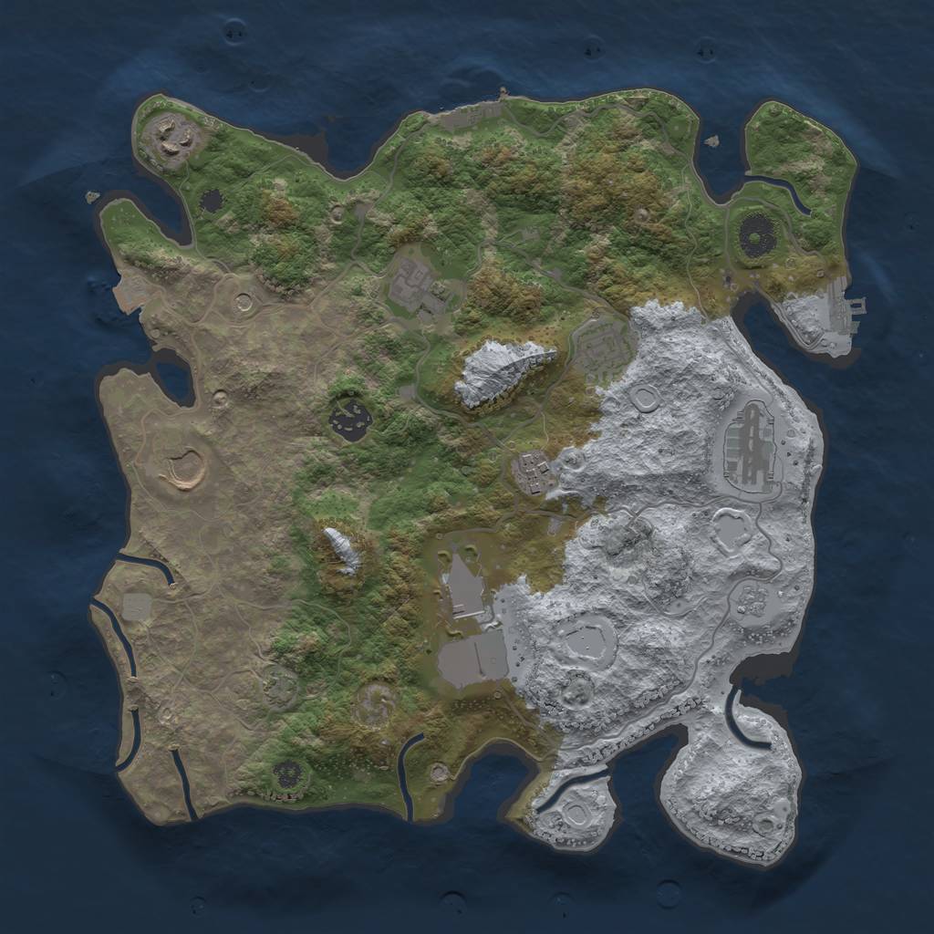 Rust Map: Procedural Map, Size: 3500, Seed: 8989433, 16 Monuments