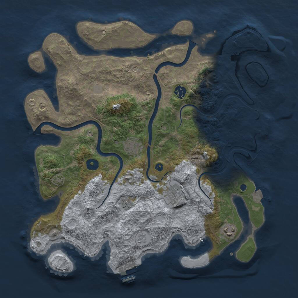 Rust Map: Procedural Map, Size: 3700, Seed: 1601217573, 11 Monuments