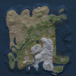 Thumbnail Rust Map: Procedural Map, Size: 3600, Seed: 30792239, 15 Monuments