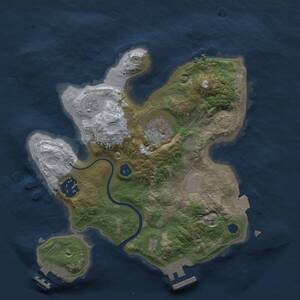 Thumbnail Rust Map: Procedural Map, Size: 2500, Seed: 1339764854, 7 Monuments