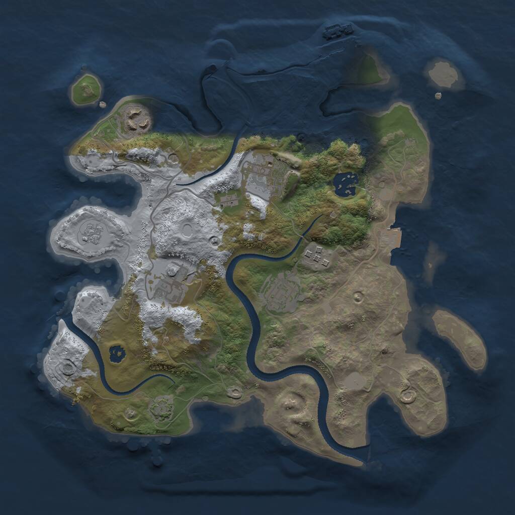 Rust Map: Procedural Map, Size: 3000, Seed: 1466908207, 11 Monuments