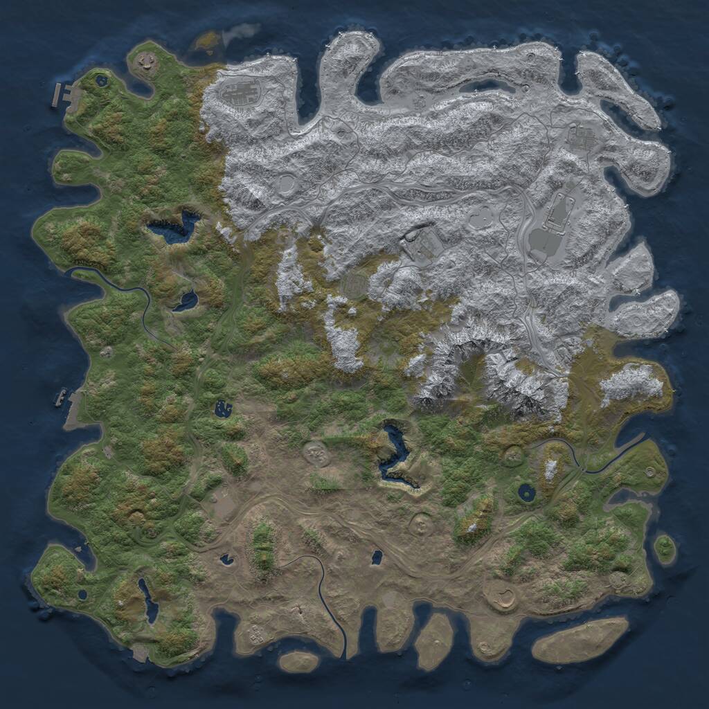 Rust Map: Procedural Map, Size: 6000, Seed: 97847134, 17 Monuments