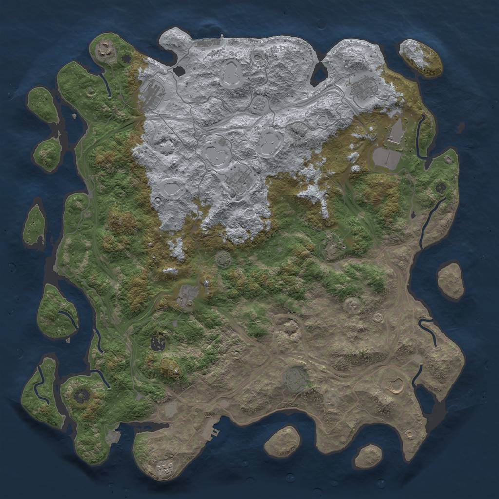 Rust Map: Procedural Map, Size: 4800, Seed: 366513187, 19 Monuments