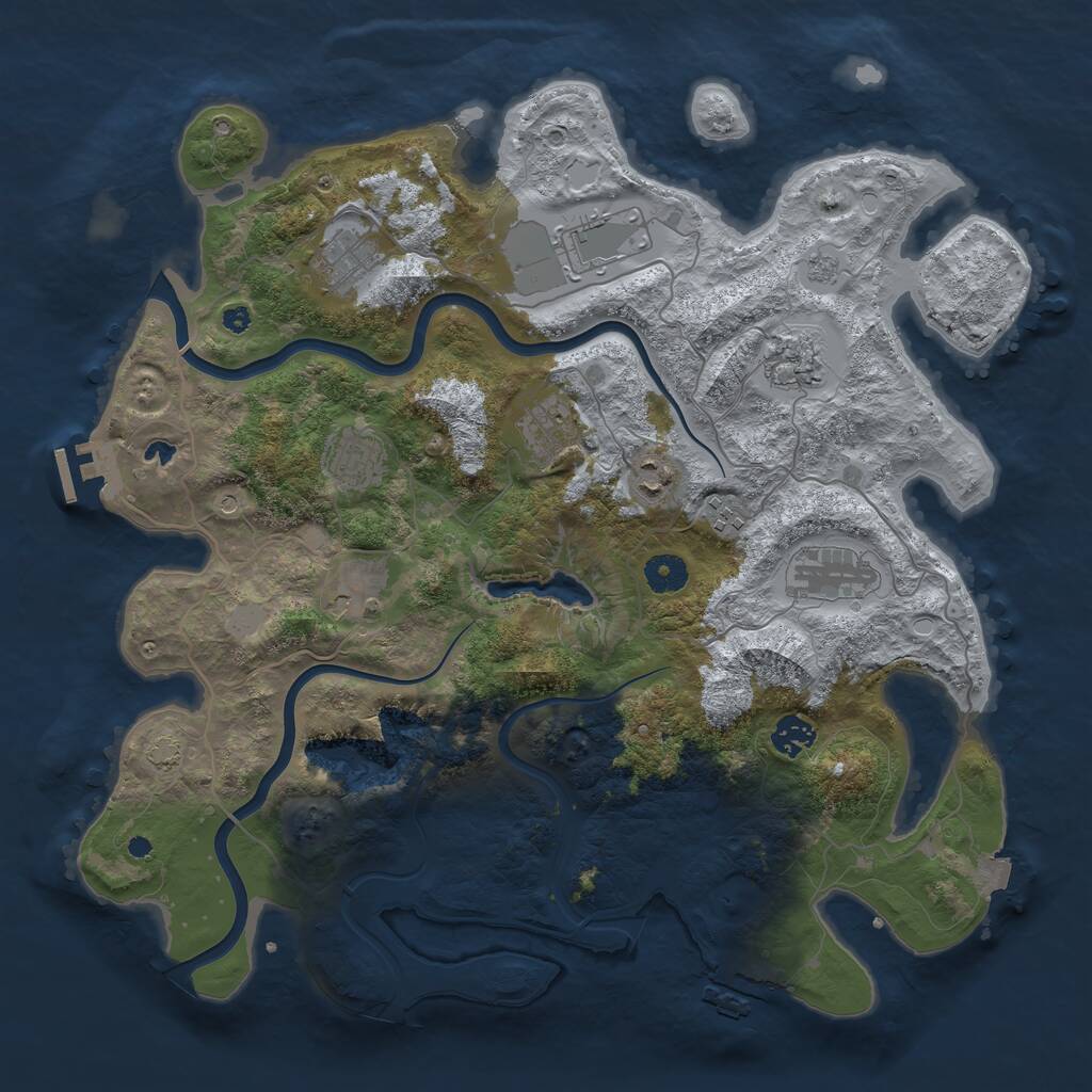 Rust Map: Procedural Map, Size: 4000, Seed: 479268829, 16 Monuments
