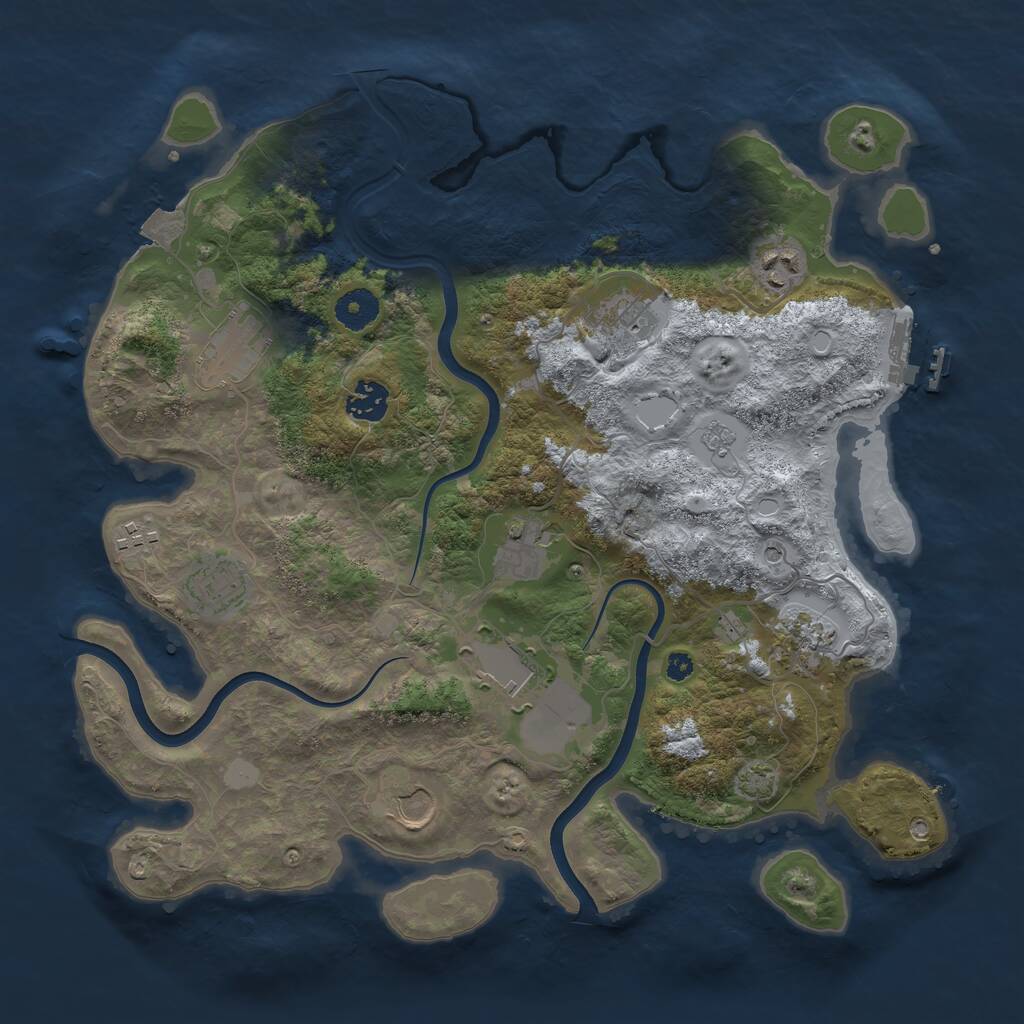 Rust Map: Procedural Map, Size: 3700, Seed: 96159186, 15 Monuments