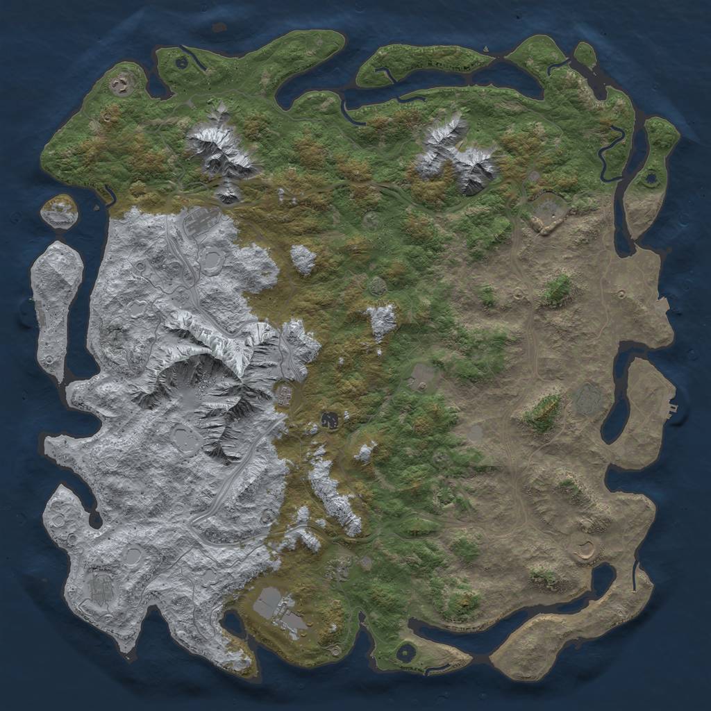 Rust Map: Procedural Map, Size: 6000, Seed: 198569420, 19 Monuments