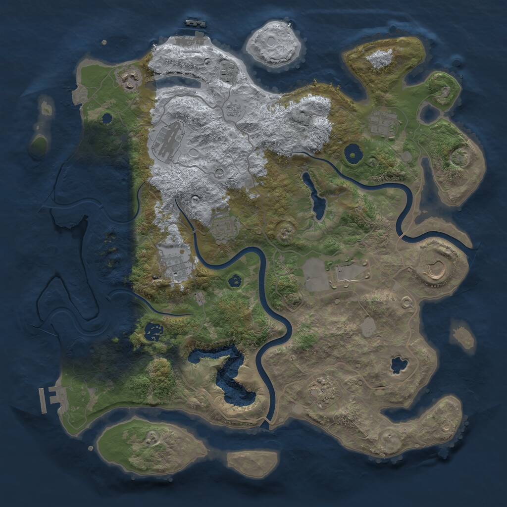 Rust Map: Procedural Map, Size: 4000, Seed: 1103065883, 16 Monuments