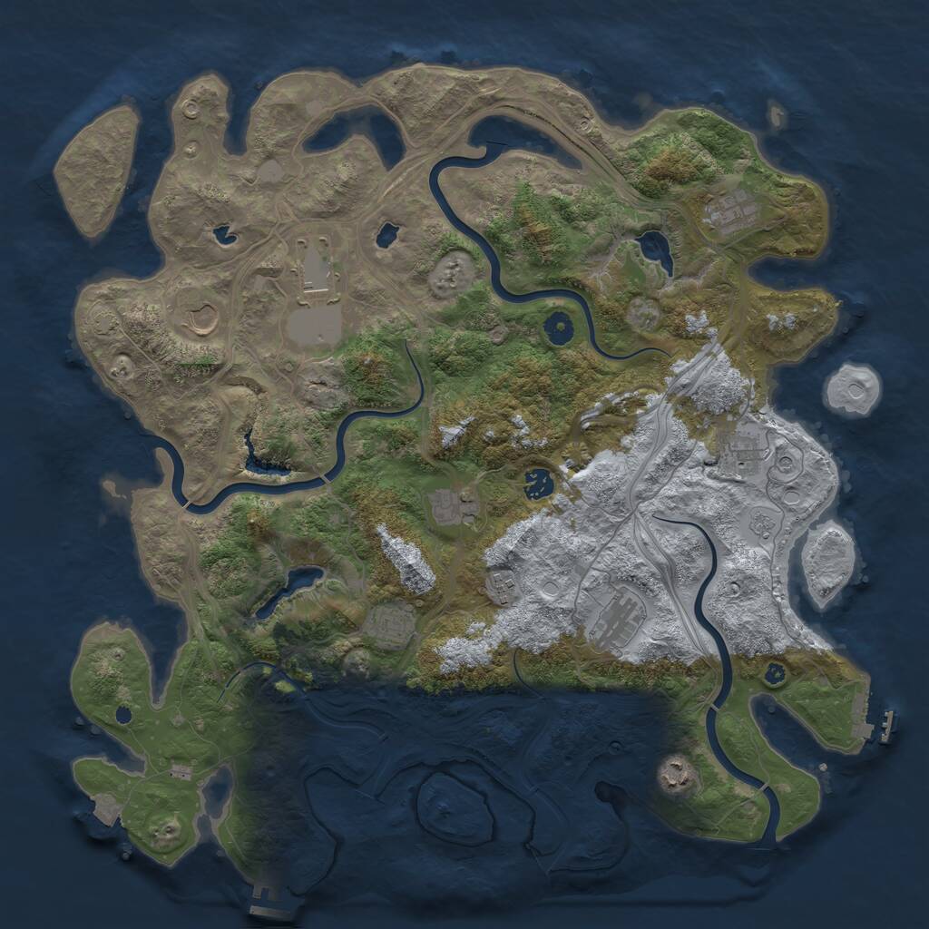 Rust Map: Procedural Map, Size: 4500, Seed: 1178806774, 16 Monuments